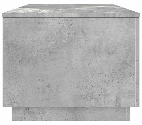 Betonszürke dohányzóasztal LED-lámpákkal 90x50x40 cm
