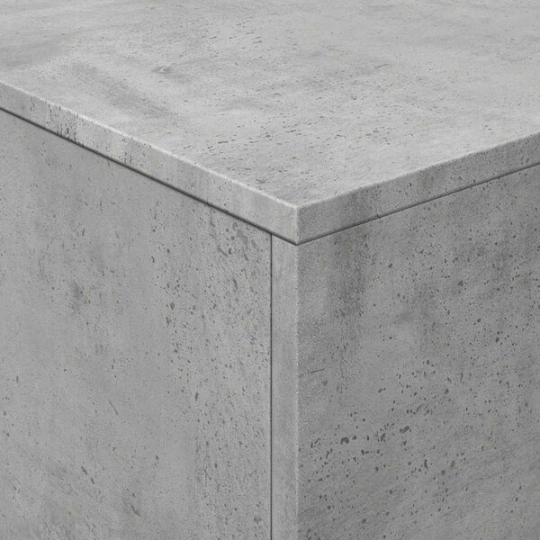 Betonszürke dohányzóasztal LED-lámpákkal 90x50x40 cm