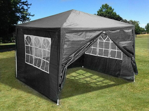 Kerti kereskedelmi pavilon sátor, 3x3 m, 4 fal, szürke, multigarden