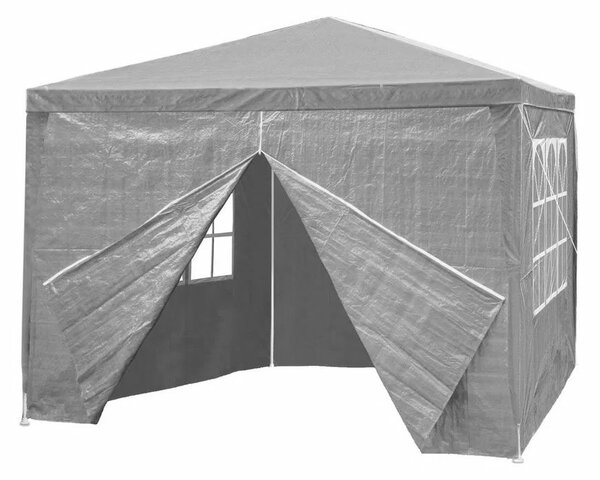 Kerti kereskedelmi pavilon sátor, 3x3 m, 4 fal, szürke, multigarden