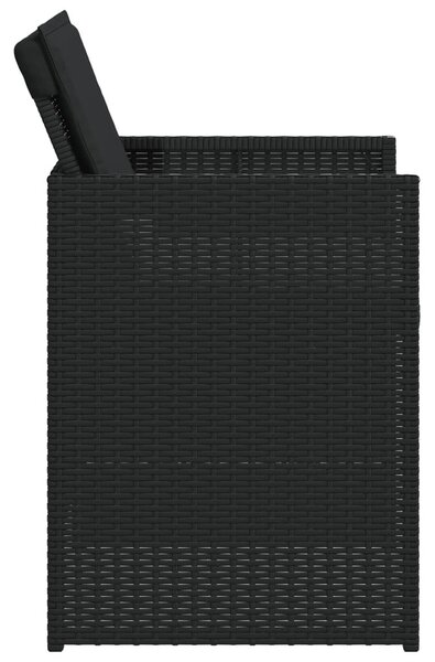 4 db fekete polyrattan kerti szék párnával