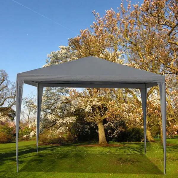 Kerti kereskedelmi pavilon sátor, 3x3 m, 4 fal, szürke, multigarden