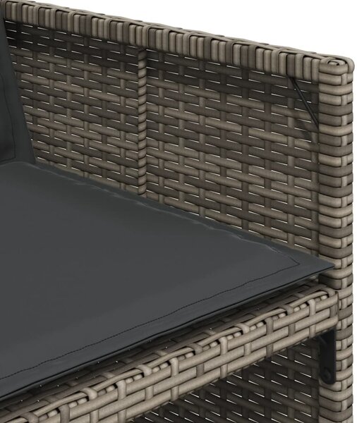 4 db szürke polyrattan kerti szék párnával