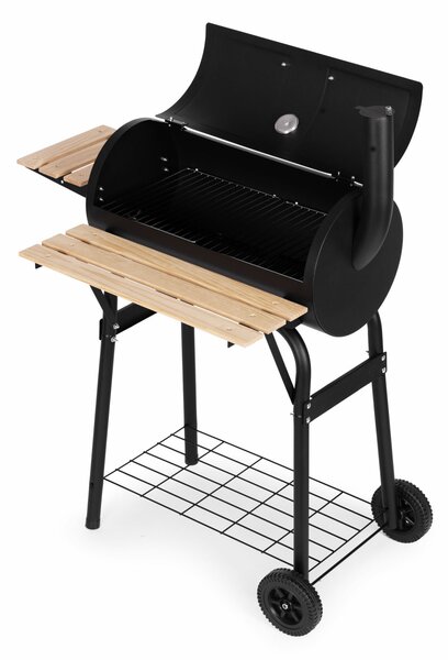 Nagy kerti grill hőmérővel, kémény, 3 polc, kerekek, multigarden