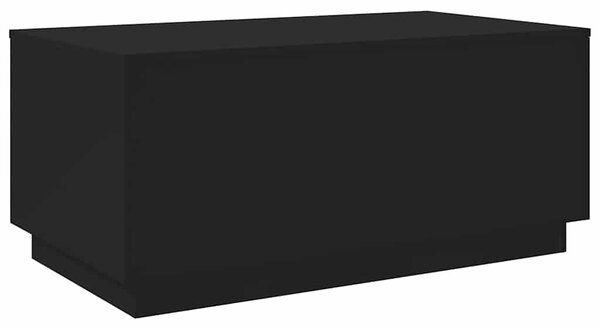 Fekete dohányzóasztal LED-lámpákkal 90x50x40 cm