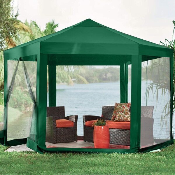 Kerti kereskedelmi pavilon sátor, 2x2x2 m, szúnyoghálóval, zöld, multigarden