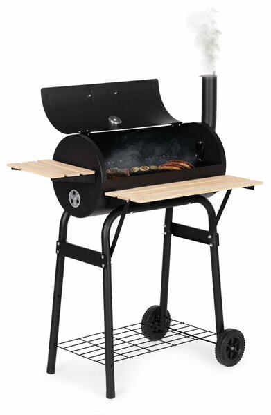 Nagy kerti grill hőmérővel, kémény, 3 polc, kerekek, multigarden