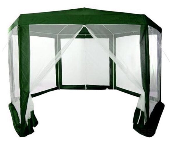 Kerti kereskedelmi pavilon sátor, 2x2x2 m, szúnyoghálóval, zöld, multigarden