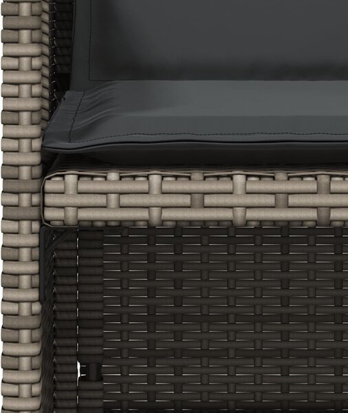 4 db szürke polyrattan kerti szék párnával
