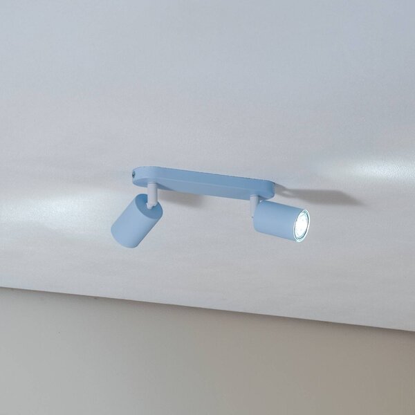 TK Lighting Livia mennyezeti spotlámpa, világoskék, 35 cm, 2 izzós, fém, GU10, dimmelhető, Kék, Gyermekszoba, fém