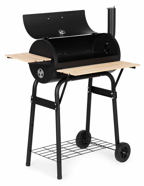Nagy kerti grill hőmérővel, kémény, 3 polc, kerekek, multigarden