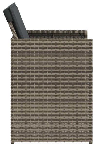 4 db szürke polyrattan kerti szék párnával