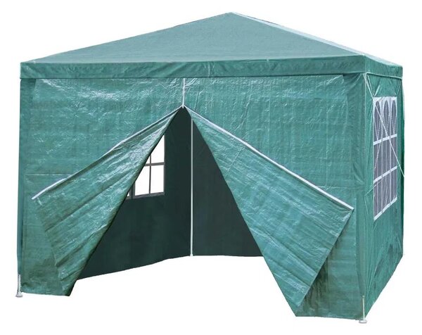 Kerti kereskedelmi pavilon sátor, 3x3 m, 4 fal, zöld, multigarden, 4 falakkal
