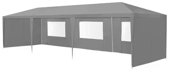 Kerti kereskedelmi pavilon sátor, 3x9 m, 8 fal, szürke, multigarden