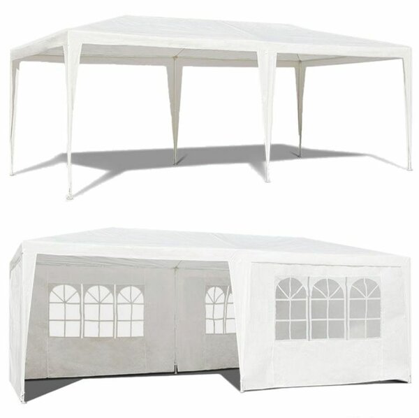 Kerti kereskedelmi pavilon sátor, 3x6 m, 6 fal, fehér, multigarden