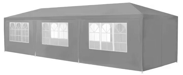 Kerti kereskedelmi pavilon sátor, 3x9 m, 8 fal, szürke, multigarden