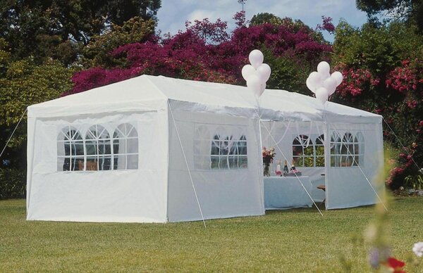 Kerti kereskedelmi pavilon sátor, 3x9 m, 8 fal, fehér, multigarden