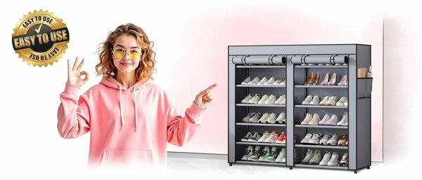 Textil cipősszekrény massido ms-805 grafit