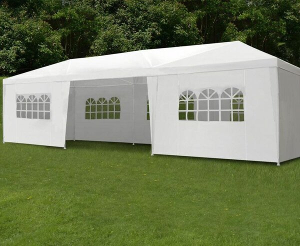 Kerti kereskedelmi pavilon sátor, 3x9 m, 8 fal, fehér, multigarden
