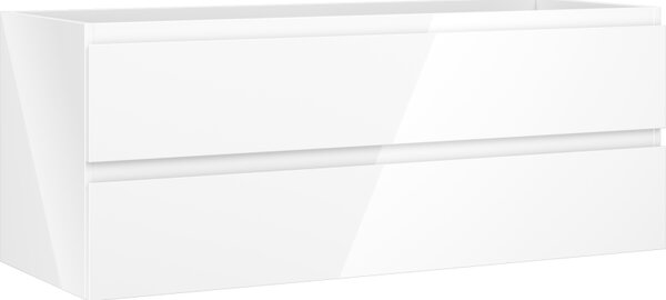 Mexen Orio, fürdőszobaszekrény 120 cm, 2 fiókkal, fényes fehér, 91A10-12047-2-BFF00