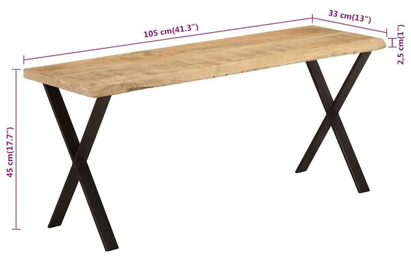 Tömör mangófa pad természetes éllel 105 cm