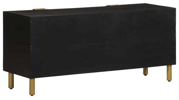 Fekete szerelt fa TV-szekrény 105 x 33 x 46 cm