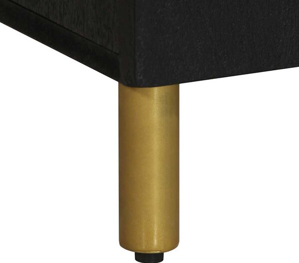 Fekete szerelt fa TV-szekrény 105 x 33 x 46 cm