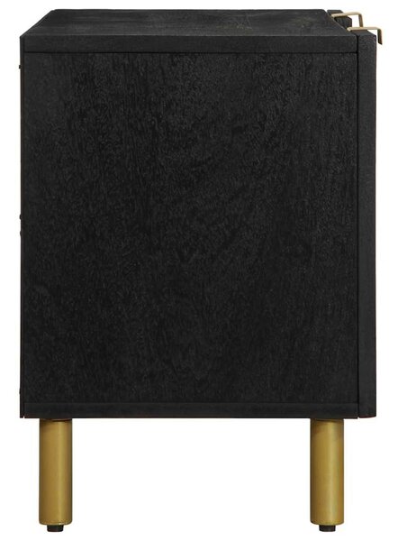 Fekete szerelt fa TV-szekrény 105 x 33 x 46 cm