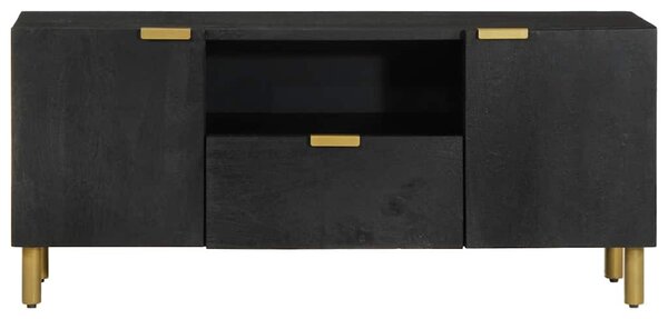 Fekete szerelt fa TV-szekrény 105 x 33 x 46 cm