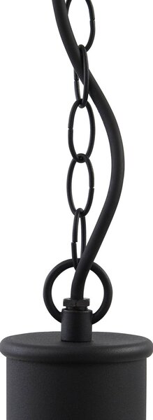 Lindby Luciane kültéri függesztett lámpa, fekete, alumínium, Ø 31,8 cm, dimmelhető, Fekete, Alumínium