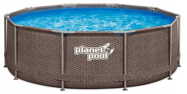 CF GROUP Frame Fémvázas medence, rattan mintás, tartozékok nélkül, 3,05 × 0,91 m