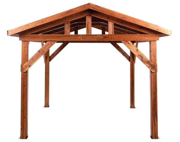 Pavilon SECCHIA 296 cm 350 cm Fenyőfa Barna/szürke