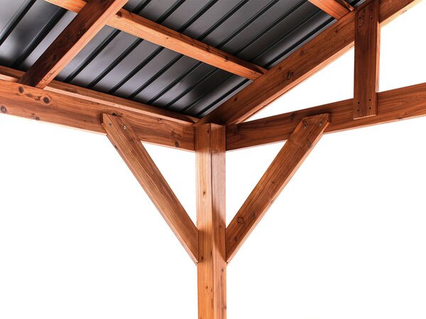 Pavilon SECCHIA 296 cm 350 cm Fenyőfa Barna/szürke