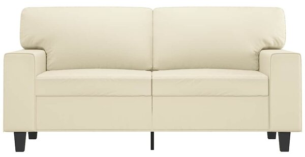 2 személyes krémszínű műbőr kanapé 120 cm