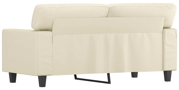 2 személyes krémszínű műbőr kanapé 120 cm