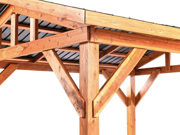 Pavilon SECCHIA 296 cm 350 cm Fenyőfa Barna/szürke