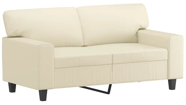 2 személyes krémszínű műbőr kanapé 120 cm