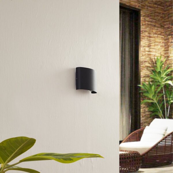 Lindby LED kültéri fali lámpa Ithan, 2 izzós, antracit, 12 cm, Fekete, Alumínium, Modern