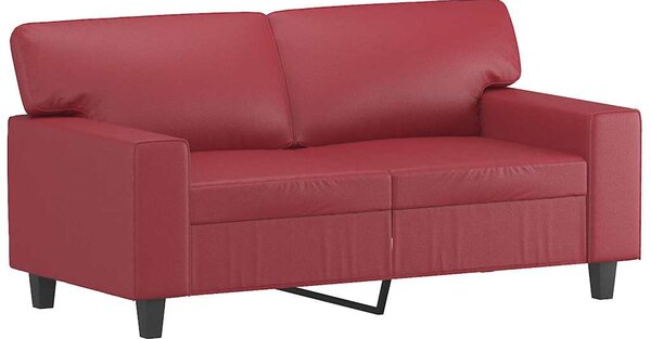 2 személyes bordó műbőr kanapé 120 cm