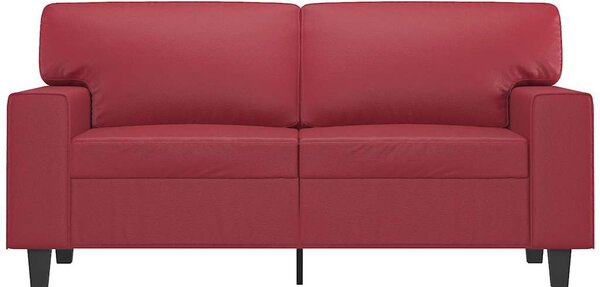 2 személyes bordó műbőr kanapé 120 cm