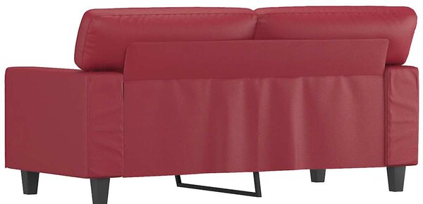 2 személyes bordó műbőr kanapé 120 cm