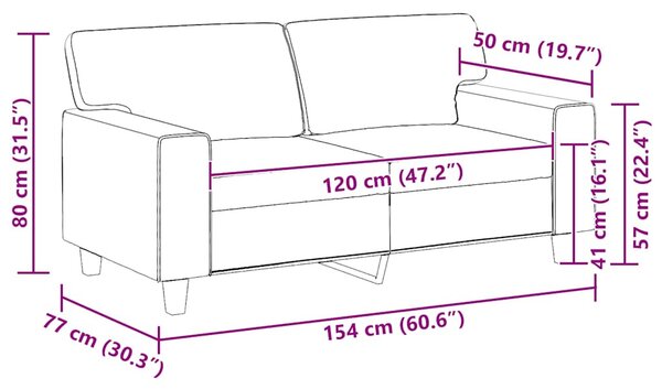 2 személyes bordó műbőr kanapé 120 cm