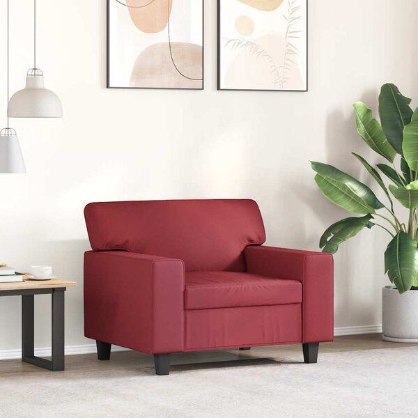 Bordó műbőr kanapéfotel 60 cm