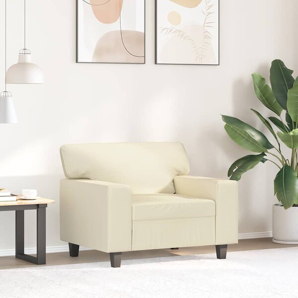 Krémszínű műbőr kanapéfotel 60 cm