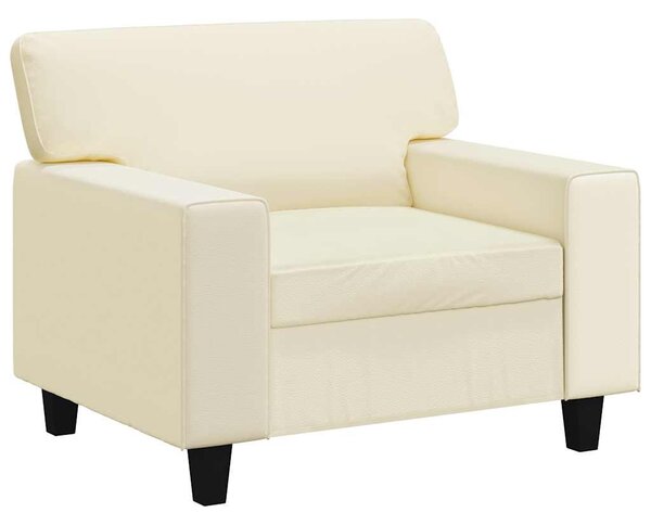 Krémszínű műbőr kanapéfotel 60 cm