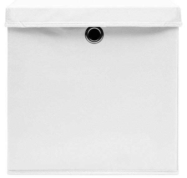 10 db fehér szövet tárolódoboz fedéllel 32 x 32 x 32 cm