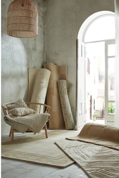 Bézs gyapjú szőnyeg 170x120 cm Rue - Flair Rugs