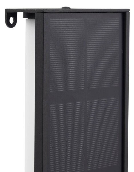 Lindby LED-es napelemes fali világítás Laarni, dimmelhető, IP54, fekete, dimmelhető, Fekete, Alumínium