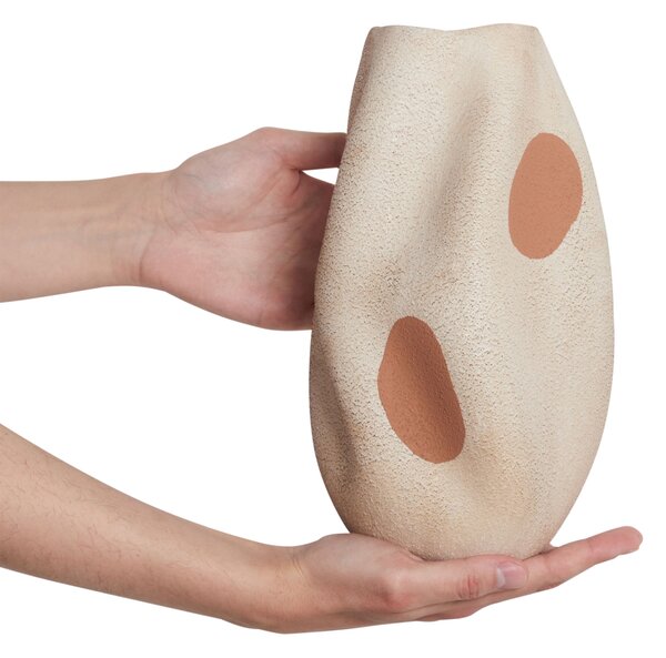 Virágtartó váza BATOIDEA Kőcserép 25 cm Világosbézs