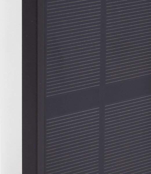 Lindby LED-es napelemes fali világítás Laarni, dimmelhető, IP54, fekete, dimmelhető, Fekete, Alumínium